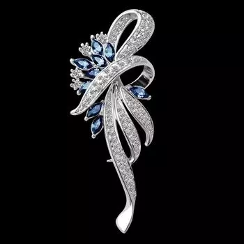 Net Girdear New Violet Brooch Female Suit Outwear Pin Corsage Elegant Luxury High-End Collar Pin Ornament Women White gold shopkeeper recommend color