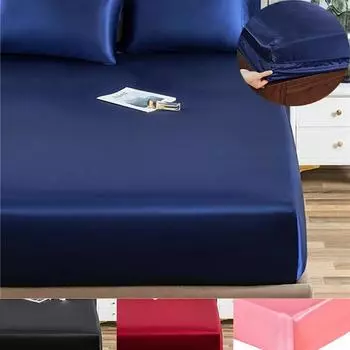 (Нет наволочек )Роскошная простыня с имитацией шелка, защитный чехол для матраса, эластичные простыни, льняной наматрасник для кровати 99x190x35cm Only Sheet