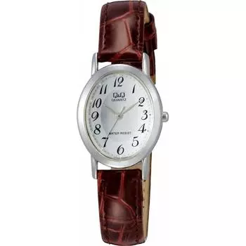 Нет QQ [Citizen QQ] Часы аналоговые водонепроницаемый кожаный ремешок VZ89 304 женские серебристые