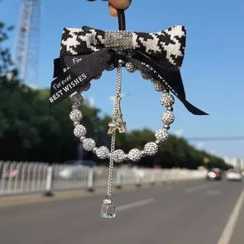 Net red car pendant thousand bird lattice diamond car rearview mirror pendant decoration fashion car interior supplies female