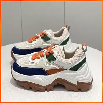 Net Red Dad Shoes Fall New All -Match Thin Leather Light Luxury Women S Super Ins Trendy Shoes 39 синий