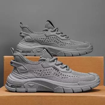 Net shoes 2025 new summer breathable thin outdoor casual shoes flying weaving sports fashion campus style student shoes 39 серый