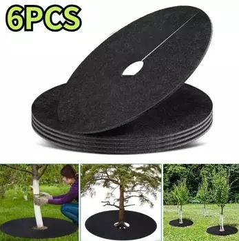 Нетканое кольцо для мульчирования деревьев, барьер для прополки, защитный коврик, покрытие для растений, защита от травы, садовая ткань для борьбы с сорняками, 15–82 см 15cm-1pcs