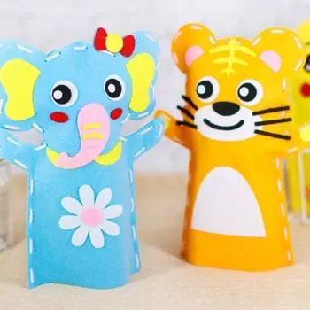 Нетканые куклы-марионетки из пластика DIY игрушки для творчества мультфильмы сумки для детей pig