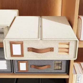 Нетканые простыни, ящик для хранения из четырех частей, усовершенствованная кожаная ручка, ящик для хранения, ящик для хранения серый