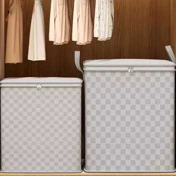 Нетканый мешок для хранения одеял с крышками, застегивающийся на молнию, складная одежда, контейнер для одеял, большая емкость, пыленепроницаемый мешок, организуйте