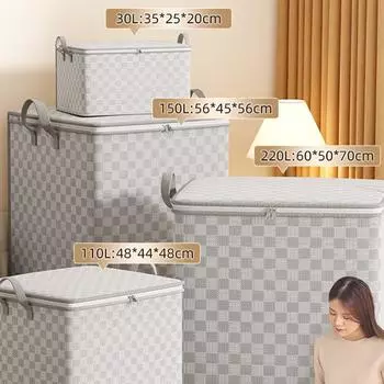 Нетканый мешок для хранения одеял с крышками на молнии складная одежда контейнер для одеял большой емкости пыленепроницаемый мешок органайзер