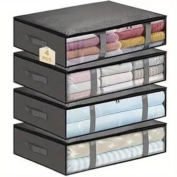 Нетканый мешок для хранения под кроватью Складная одежда Пододеяльник Подушка Одежда Органайзер для хранения одеял Сумка для хранения всякой всячины