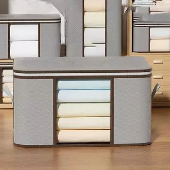 Нетканый ящик большой емкости для хранения одежды и постельных принадлежностей. Полупрозрачные прочные ящики для хранения одежды.