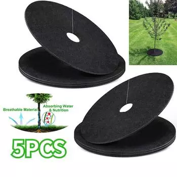 Нетканый разлагаемый материал для защиты колец деревьев от сорняков, многоразовый барьер для контроля корней 15CMX15CM-2pcs чёрный