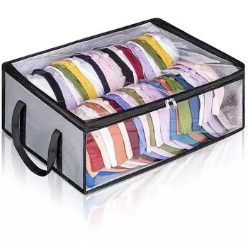 Нетканый складной мешок для хранения одежды для шляп Ящик для хранения Ящик для хранения Вешалка Визуальная сумка для хранения 514117cm серый