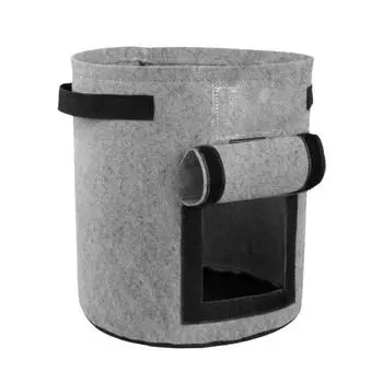 Нетканый войлочный мешок для выращивания Большой диаметр Мешок для посадки картофеля Ведро для выращивания рассады с окошком для овощей Клубника S