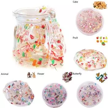 Нетоксичный супер прозрачный кристальный фруктовый слайм для детей, желеобразная слаймовая грязь 60 мл Fruit slice