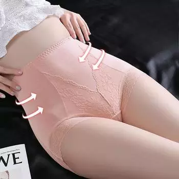 Нетронутый чистый хлопок компрессионное нижнее белье с высокой талией для женщин изготовлено из графена антибактериальные подтягивающие бедра корректирующие кружевные треугольные трусики L красный