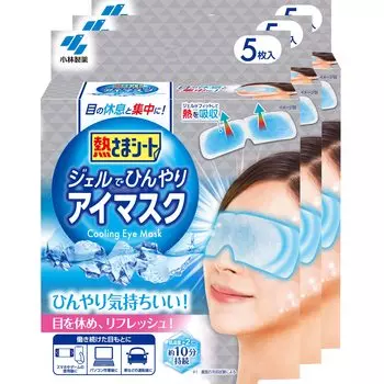 Netsusama Sheet Gel Cooling Eye Mask Охлаждающий гель для глаз, охлаждающий гель для отдыха и концентрации, 5 шт. x 3 шт. Kobayashi Pharmaceutical [Оптовая закупка] синий