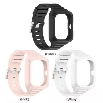 neu 2 в 1 для Redmi Watch 4 чехол + ремешок силиконовый браслет замена (черный)