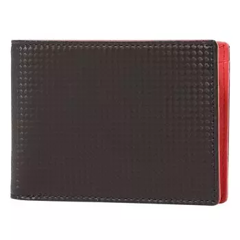 Neu Interesse Bifold Wallet Schatten 0703 Neu interesse Schatten Натуральная кожа из натуральной кожи Гибридная кожа Водоотталкивающий Черный x Красный [Neu Interesse]