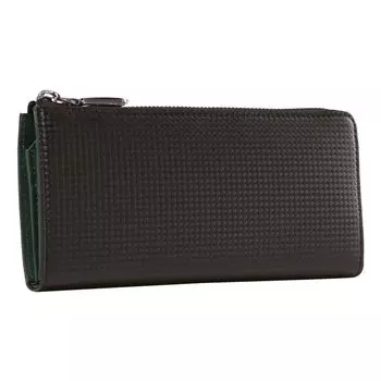 Neu Interesse Long Wallet Schatten 0701 Neu interesse Застежка-молния Schatten Коровья кожа Натуральная кожа Гибридная кожа Водоотталкивающий Черный x Зеленый [Neu