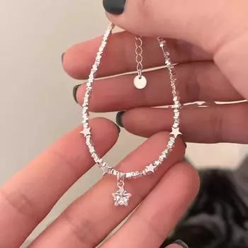 Неуказанная звезда сверкающий сломанный серебряный браслет женский легкий роскошный нишевый сломанный серебряный ювелирный