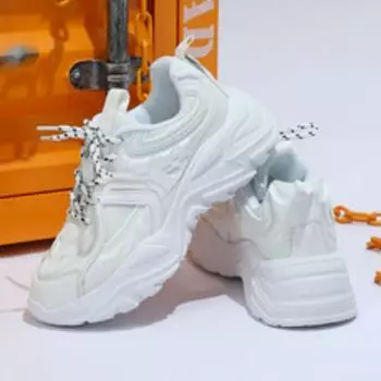 Неуклюжие кроссовки, модная модная пара, обувь на высокой весенней подошве, дышащая удобная мягкая подошва, повседневная спортивная обувь, школьная обувь 35 белый