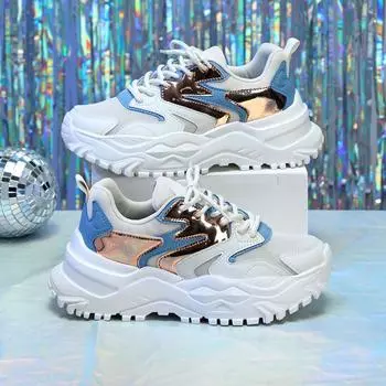 Неуклюжие кроссовки с сетчатой поверхностью, дышащая толстая подошва, увеличивающая обувь Jinjiang, холодная липкая обувь, модная повседневная спортивная обувь, модная обувь для пар 35 розы красного