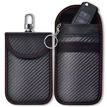 Neutral Zenith Relay Attack Prevention Key Case, Radio Wave Blocking, Anti-Theft, Smart Key Case, Set of 2, Black