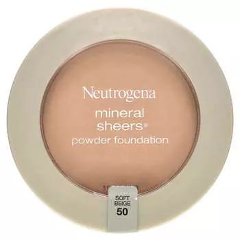 Neutrogena, минеральная прозрачная пудра, нежно-бежевый оттенок 50, 0,34 унции (9,6 г)