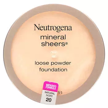 Neutrogena, Минеральная прозрачная рассыпчатая пудра, оттенок Natural Ivory 20, 5,5 г (0,19 унций)