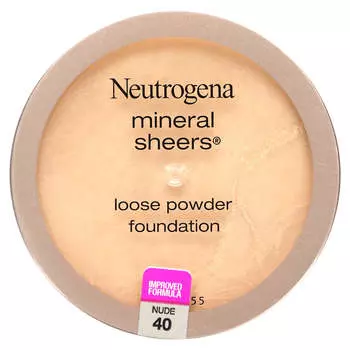 Neutrogena, Mineral Sheers, рассыпчатая пудра, оттенок Nude 40, 5,5 г (0,19 унций)