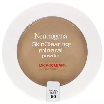 Neutrogena, SkinClearing, минеральная пудра, натуральный бежевый 60, 11 г (0,38 унции)