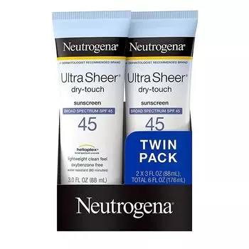 Neutrogena Солнцезащитный лосьон Ultra Sheer Dry Touch 90 мл, 2 упаковки в дорожном формате