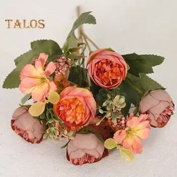 Неувядающий реквизит для фотосъемки с имитацией розы, многоразовый красивый домашний декор для спальни, ложный цветок, ветка, свадебные принадлежности жёлтый