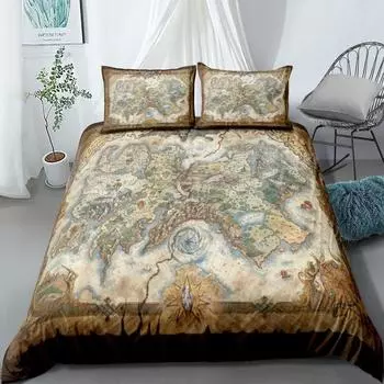 Neverland Map Duvet Cover Set King Queen Double Full Twin Single Bed Linen Set EU single(135x200cm)