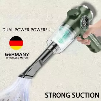 New12000pa 3 в 1 беспроводной автомобильный пылесос портативный ручной мини-пылесос автомобильная бытовая техника дисплей батареи Basic зелёный