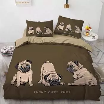NEW3D Bedding Set Duvet Cover Set Comforter Twin King Queen Double Single Size Red Fox Cartoon Design Custom Bedclothes 135x200cm