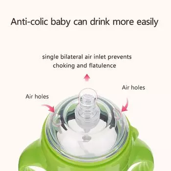 New 0-36 months baby nano-silicone bottle 240ml 150ml with handle Breastmilk-like design Soft milk pulling