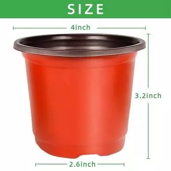 New 100 Pcs 4inch Plant Nursery Pots with Drainage Holes (with 100 Plant Labels)