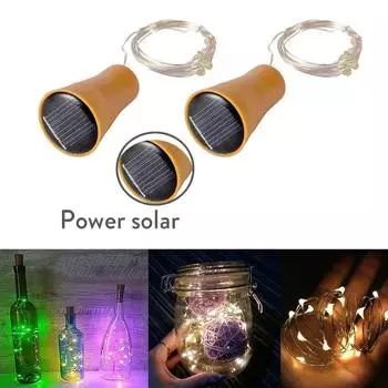 New 10LED 20LED Solar Lights Home Decoration Cork Shape Fairy Lights Light String Wine Bottle Lights 10LEDS жёлтый