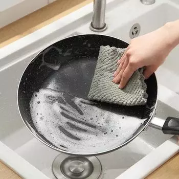 New 10PCS Microfiber DishCloth Non-stick Oil Absorbent Towel for Kitchen Multifunction Household Bathroom Towels Kitchen 2025 5PCS