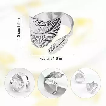 New 12Pcs Silver Leaf Napkin Rings Set Table Napkin Rings For Table Decorations