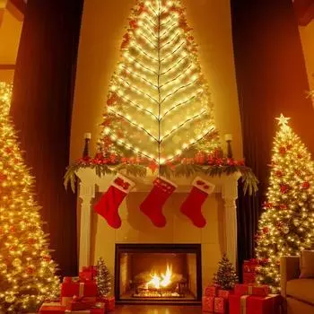 New 162LED String Lights Christmas Tree Branch Light 8 Modes Rattan Tree USB Powered DIY Festive Christmas Party Decor Light