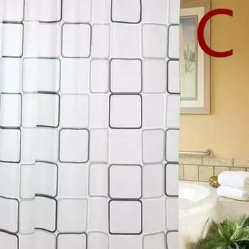 New 180*200cm Bathroom Curtains Waterproof Shower Curtains with 12pcs Curtain Hooks Rings Shower Curtain Set 200*180cm