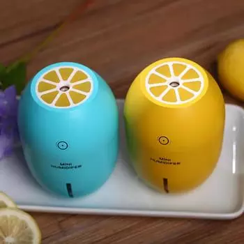 New 180ML Lemon Mini USB Portable Ultrasonic Humidifier 5V LED Light Air Purifier Mist Maker зелёный