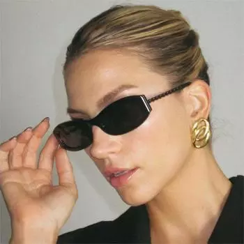 New 18k gold stainless steel earrings niche high-end O-shaped double rings do not fade titanium steel earrings 18K