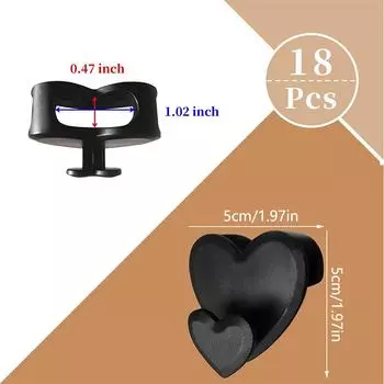 New 18PCS Space Saving Hanger Hooks Heart Shape Hooks for Organizing Closets 5x5cm