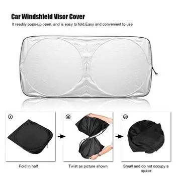 New 1 Pcs Car Front/Rear Window Foldable Jumbo Visor Sun Shade Windshield Cover Kit