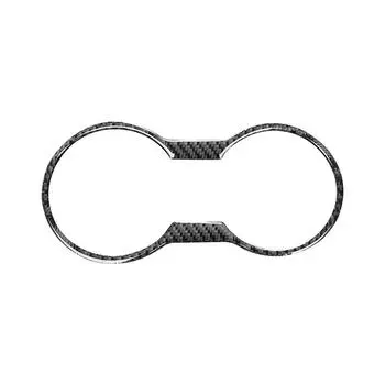 New 1 Set Real Carbon Fiber Cup Holder Cover Trim Stickers For Ford Mustang 2015+