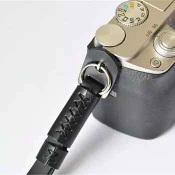 New 1Handmade Black Genuine Leather Digital Camera Wristbands Wrist Strap Universal