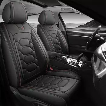 New 1PC Luxury Universal 5D PU Leather Front Seat Cover Car Seat Mat Waterproof Car Seat Protector Breathable(Only Seat Cover) 1pc чёрный