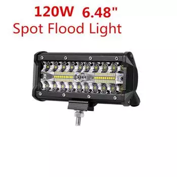 New 1x 6inch 120W 12000LM Off-Road Lights Spot Flood Driving LED Work Light Fog Lamp